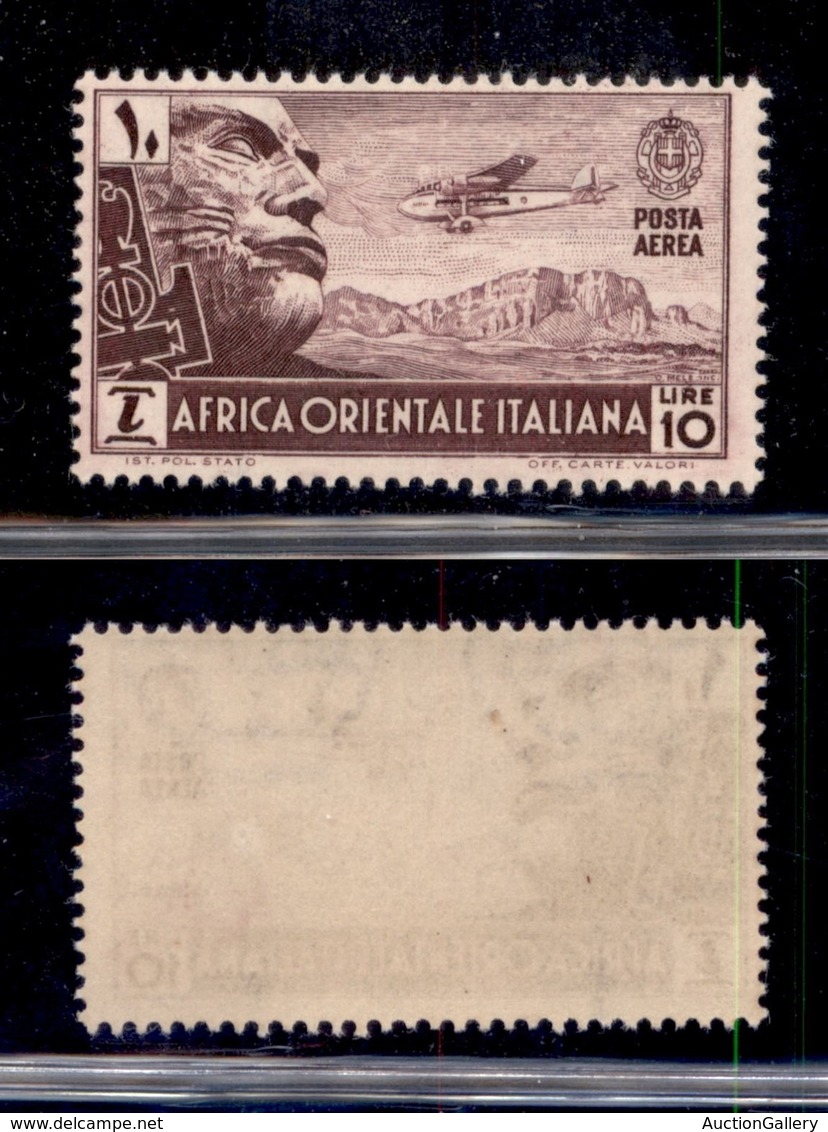 COLONIE - AFRICA ORIENTALE - 1938 - 10 Lire (10 - Aerea) - Gomma Integra (50) - Andere & Zonder Classificatie