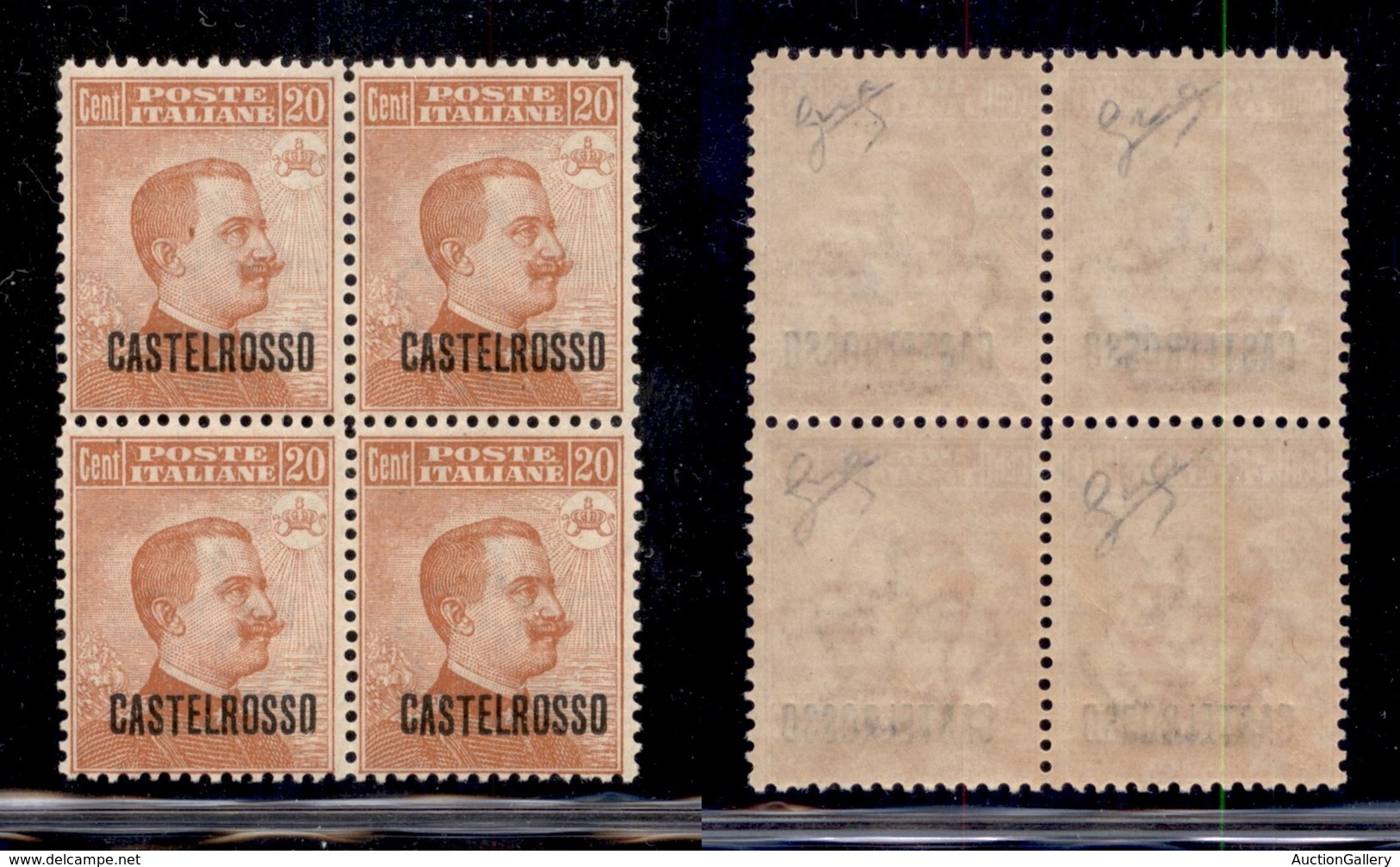 COLONIE - CASTELROSSO - 1922 - 20 Cent Michetti (4) In Quartina - Gomma Integra - Ottimamente Centrata - Molto Bella (24 - Autres & Non Classés