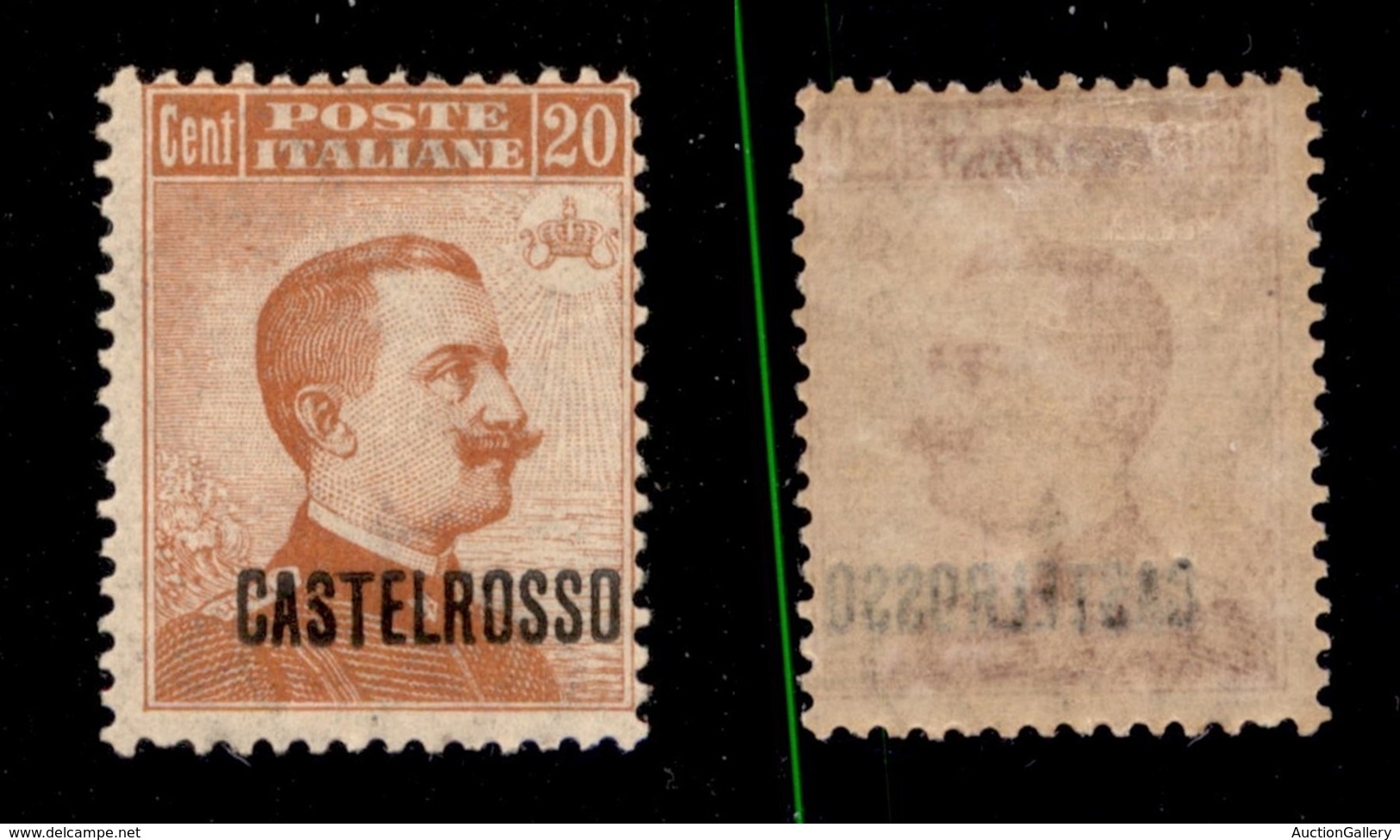 COLONIE - CASTELROSSO - 1922 - 20 Cent (4dab) - Soprastampa Spostata - Gomma Originale (50) - Andere & Zonder Classificatie