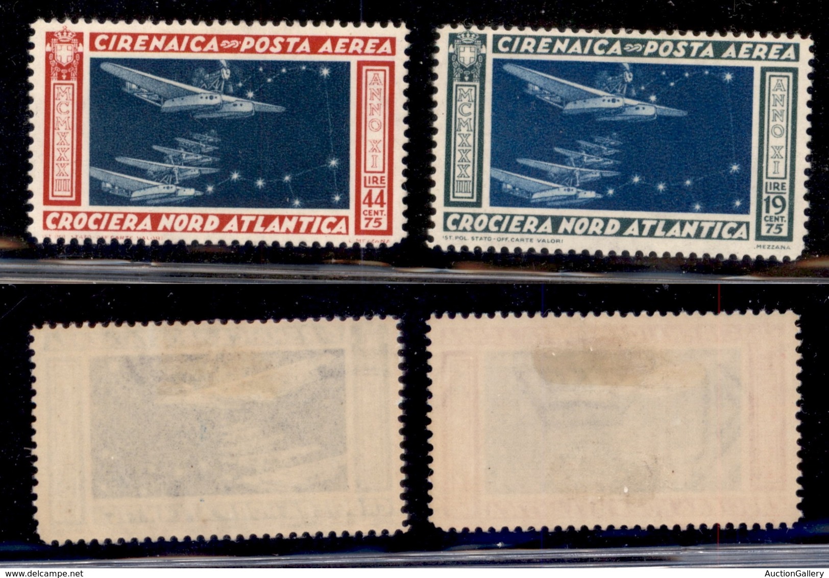 COLONIE - CIRENAICA - 1933 - Posta Aerea - Crociera Nord Atlantica (18/19) - Serie Completa - Gomma Originale (60) - Other & Unclassified