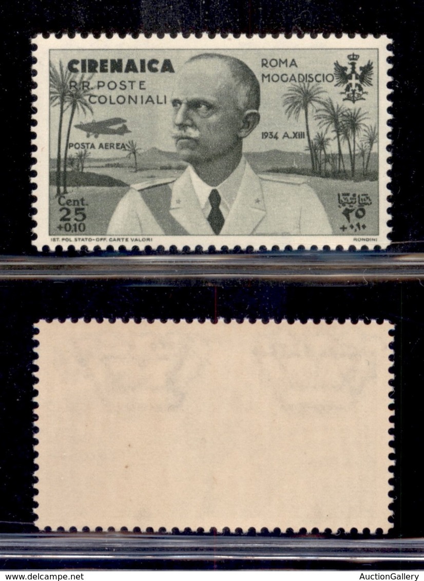 COLONIE - CIRENAICA - 1934 - Posta Aerea - 25 Cent Roma Mogadiscio (30) - Gomma Integra (50) - Sonstige & Ohne Zuordnung