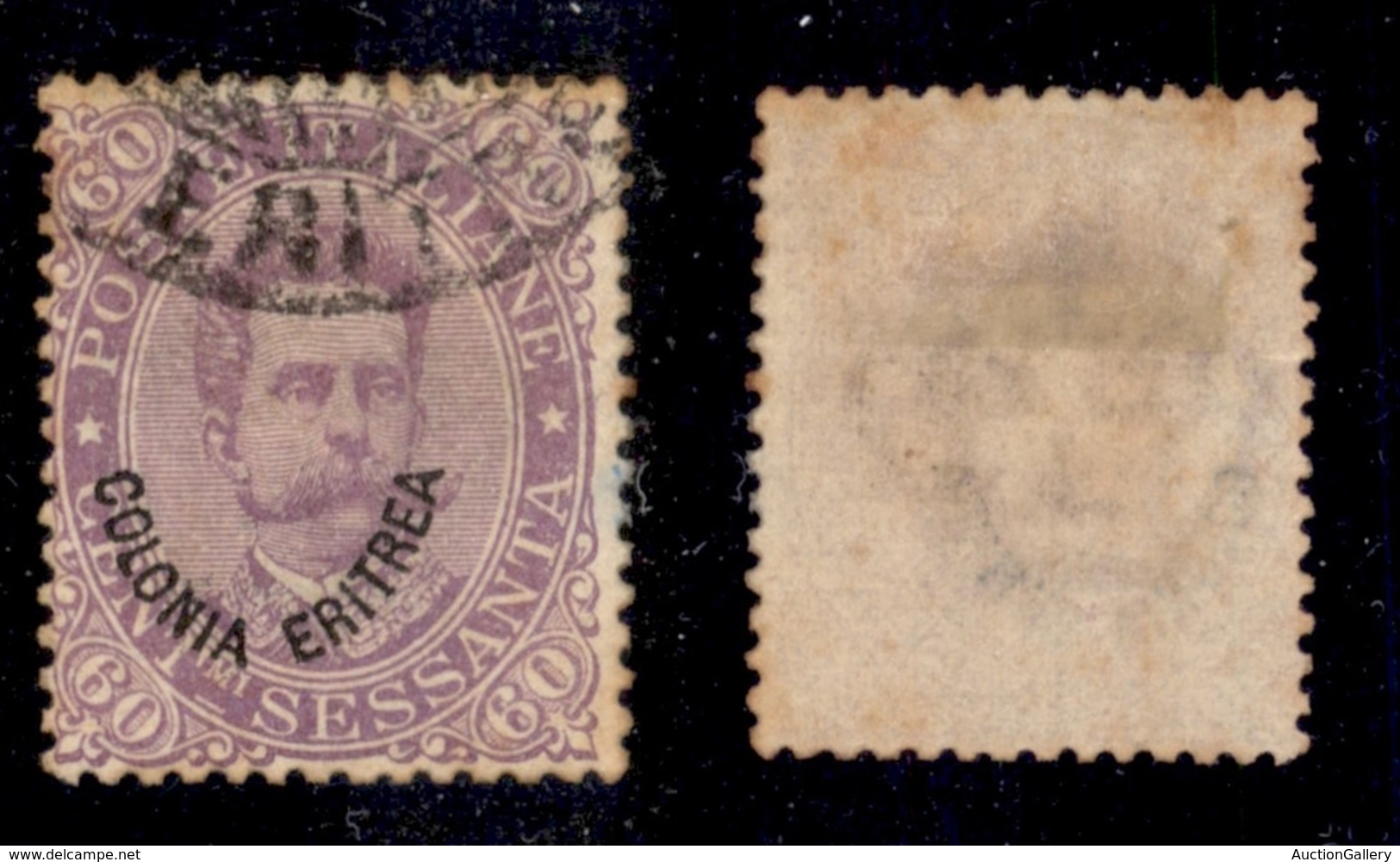 COLONIE - ERITREA - 1893 - 60 Cent (9ea) - Usato - Soprastampa Spostata - Andere & Zonder Classificatie