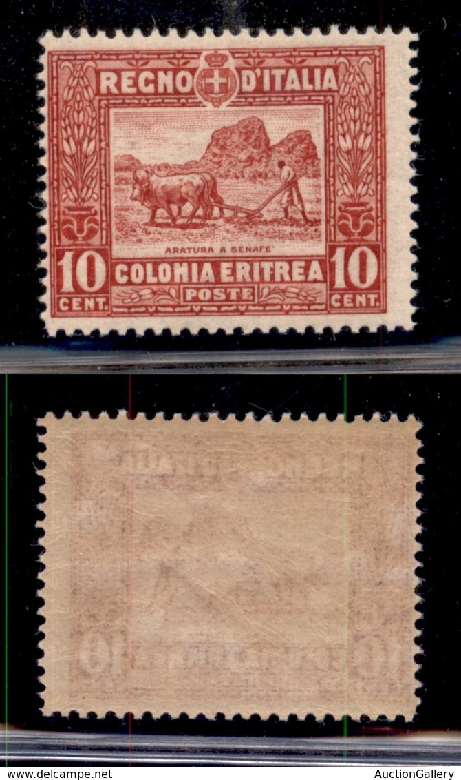 COLONIE - ERITREA - 1914 - 10 Cent Aratura (35a) Dentellato 13 1/2 X 14 - Gomma Integra (135) - Sonstige & Ohne Zuordnung