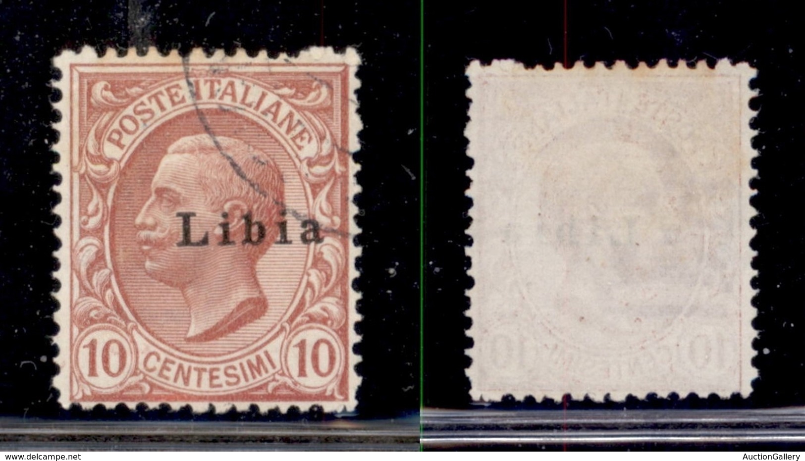 COLONIE - LIBIA - 1912 - 10 Cent Leoni (4d) Usato - Soprastampa Obliqua (80) - Other & Unclassified