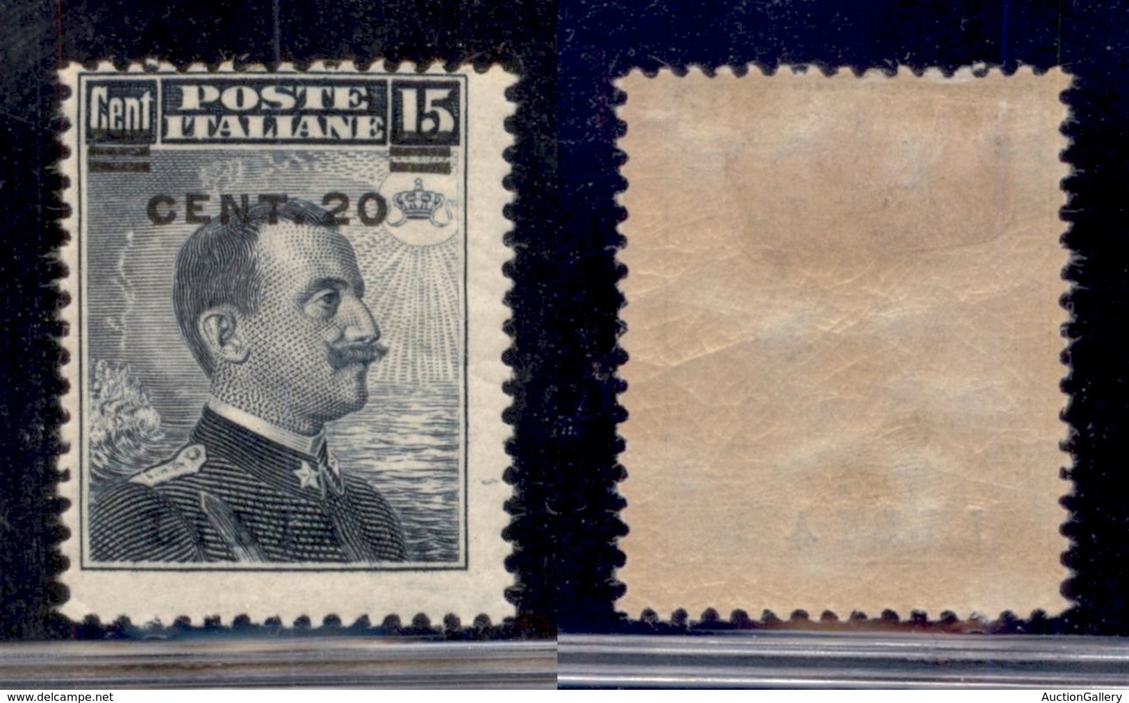 COLONIE - LIBIA - 1916 - 20 Cent Su 15 (17/Ia) Con Soprastampa Spostata - Gomma Originale (100) - Sonstige & Ohne Zuordnung