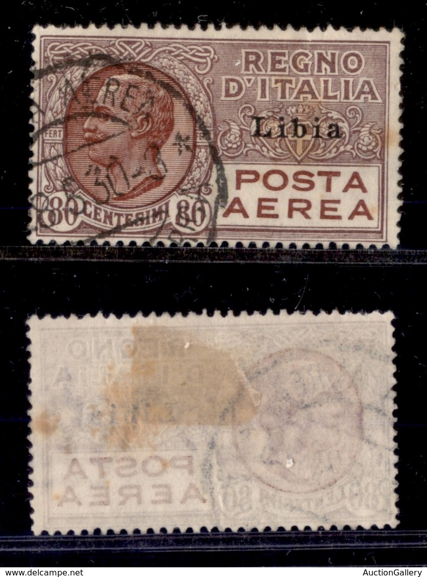 COLONIE - LIBIA - 1928/1929 - Posta Aerea - 80 Cent (2) Usato (130) - Other & Unclassified