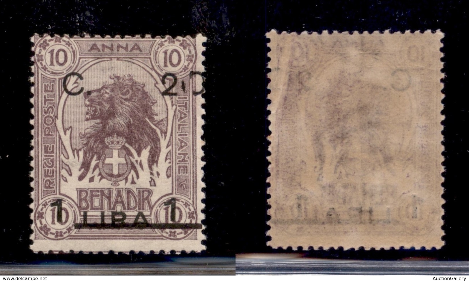 COLONIE - SOMALIA - 1916 - 20 Cent Su 1 Lira/10 Anna (18 Varietà) - Zero Rotto E Spostato (per Piega Di Carta) - Gomma I - Other & Unclassified