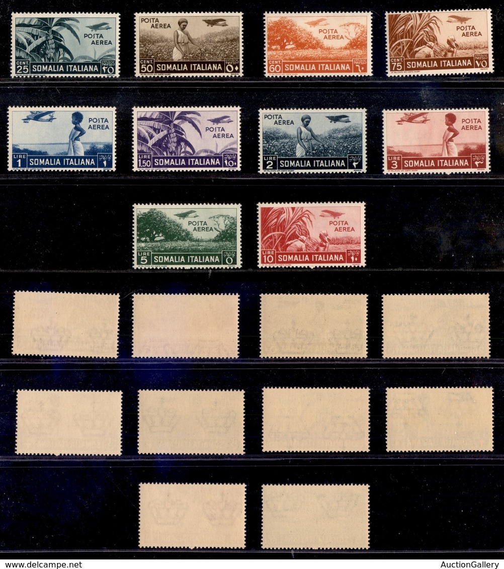 COLONIE - SOMALIA - 1936 - Posta Aerea - Soggetti Africani (17/26) - Serie Completa - Gomma Integra (400) - Other & Unclassified