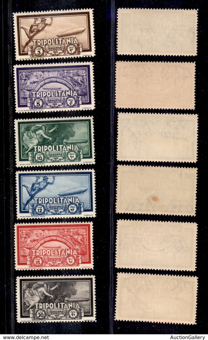 COLONIE - TRIPOLITANIA - 1933 - Posta Aerea - Zeppelin (22/27) - Serie Completa - Gomma Integra - 10 Lire Con Punto Gial - Other & Unclassified