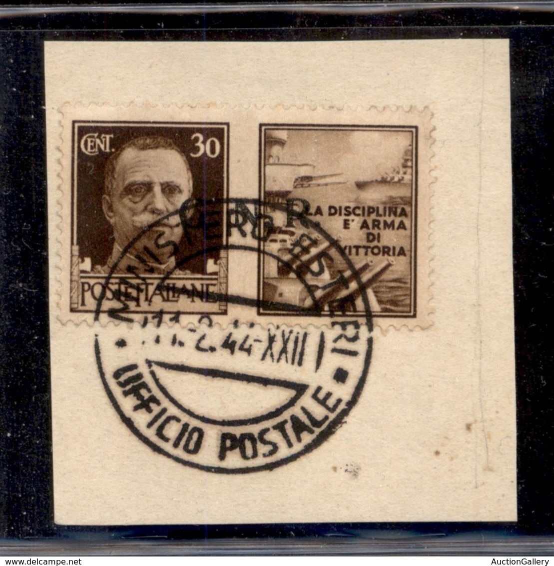 REPUBBLICA SOCIALE - GNR BRESCIA - 1943 - Propaganda - 30 Cent Marina (17/I) Usato Su Frammento - Ufficio Postale Minist - Other & Unclassified