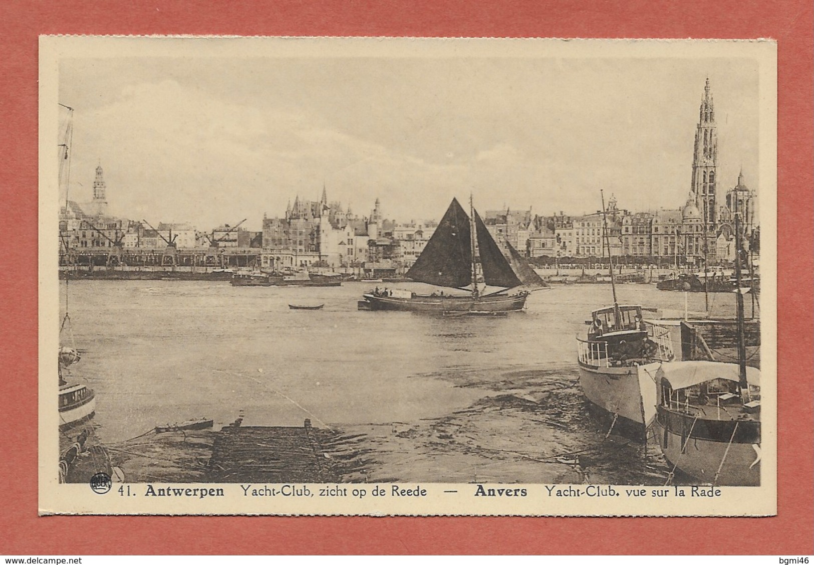 * CPA..BELGIQUE..ANVERS : Yacht  Club , Vue Sur La Rade :  Voir Les 2 Scans - Antwerpen