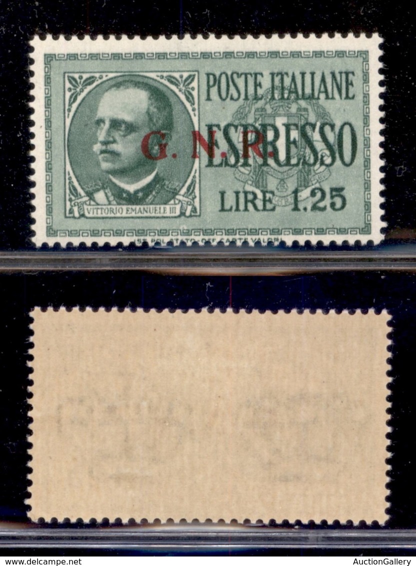 REPUBBLICA SOCIALE - GNR BRESCIA - 1943 - Espressi - 1,25 Lire (19/IIh) - Punto Piccolo Dopo G - Gomma Integra - Other & Unclassified