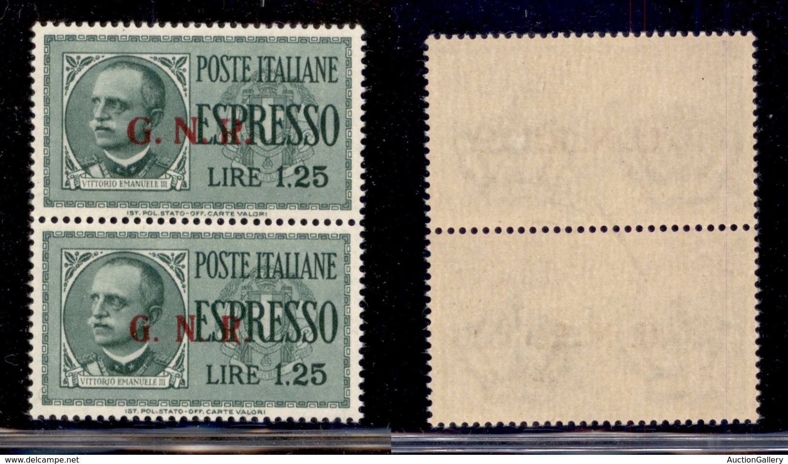 REPUBBLICA SOCIALE - GNR BRESCIA - 1943 - Espressi - 1,25 Lire (19/II + 19/III) - Coppia Di Tipi Diversi - Gomma Integra - Other & Unclassified