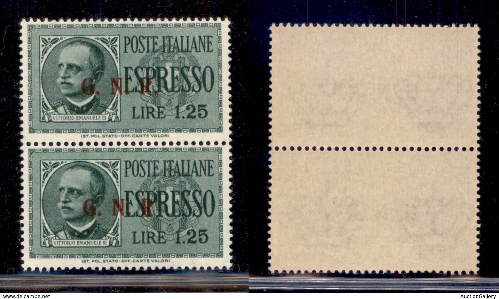 REPUBBLICA SOCIALE - GNR BRESCIA - 1943 - Espressi - 1,25 Lire (19/III + 19/IIIe) - Coppia Verticale - Senza Punto Dopo  - Autres & Non Classés