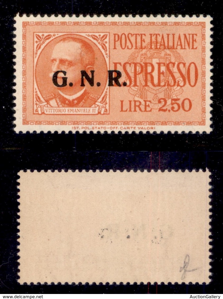 REPUBBLICA SOCIALE - GNR BRESCIA - 1943 - Espressi - 2,50 Lire (20/IIb) - Soprastampa Sull’effigie - Gomma Integra (900) - Andere & Zonder Classificatie
