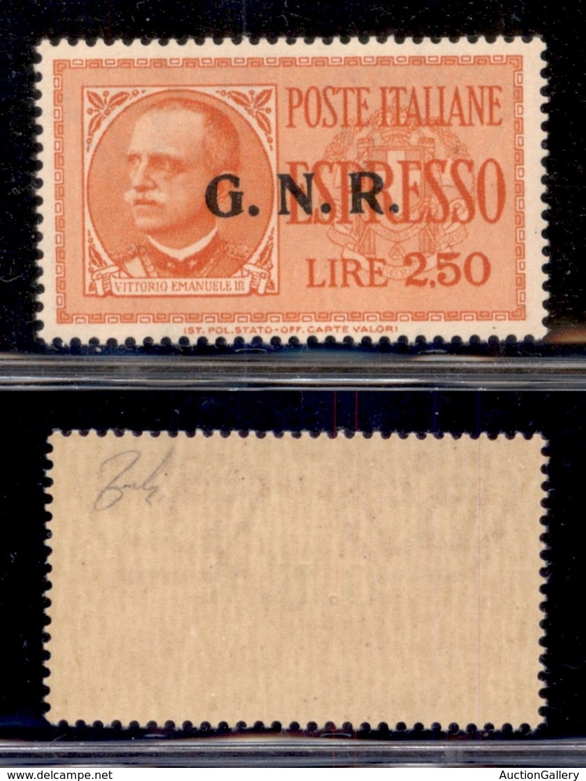 REPUBBLICA SOCIALE - GNR BRESCIA - 1943 - Espressi - 2,50 Lire (20/IIk) - Punto Piccolo Dopo R - Gomma Integra - Cert. A - Sonstige & Ohne Zuordnung