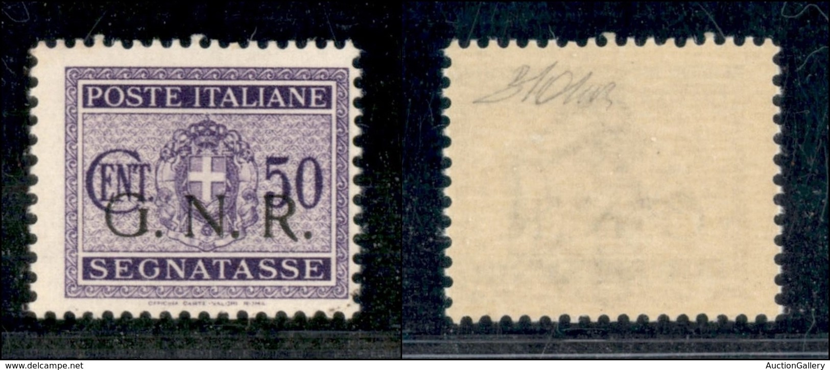 REPUBBLICA SOCIALE - GNR BRESCIA - 1943 - Segnatasse - 50 Cent (53/I) - Gomma Integra - Oliva (200) - Sonstige & Ohne Zuordnung