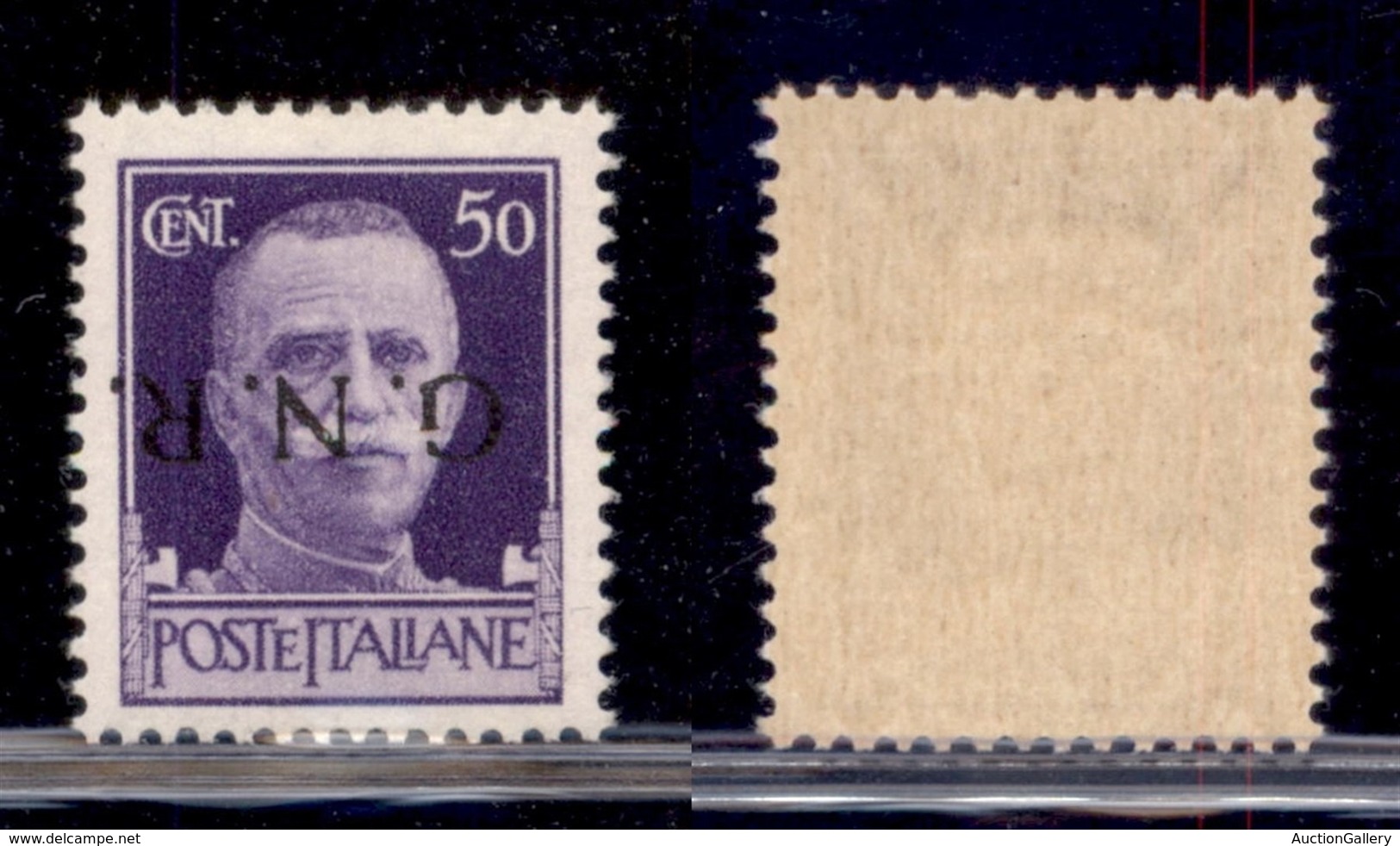 REPUBBLICA SOCIALE - GNR VERONA - 1944 - 50 Cent (477a) - Soprastampa Capovolta - Gomma Integra (130) - Other & Unclassified