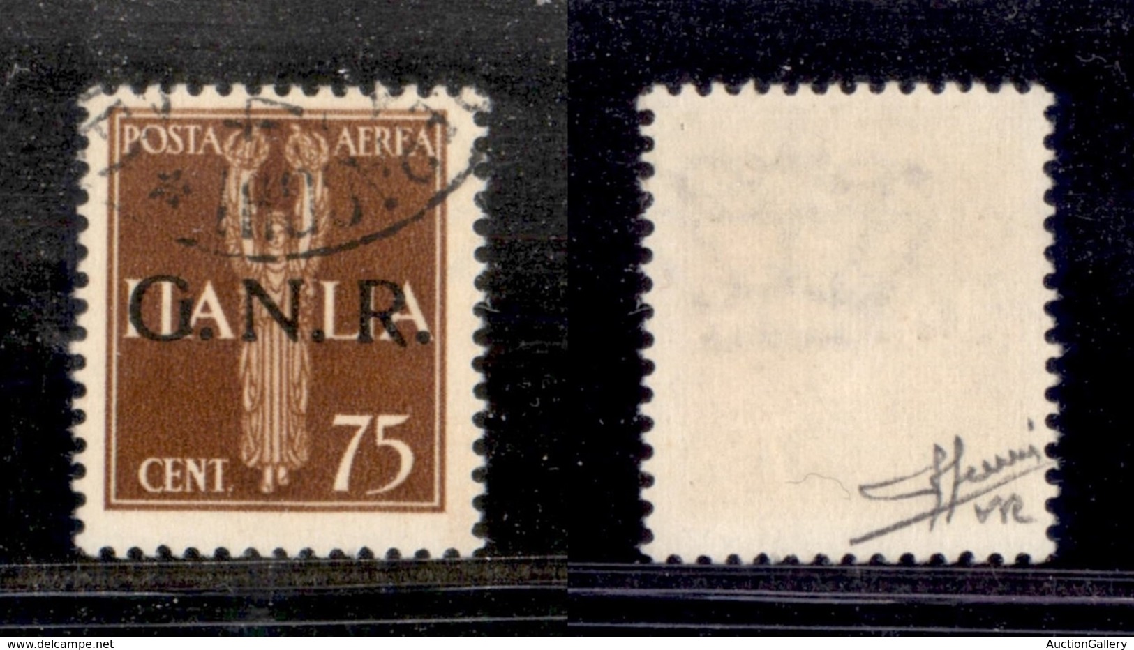 REPUBBLICA SOCIALE - GNR VERONA - 1944 - Posta Aerea - 75 Cent (119) Usato A Verona (Titolare) - Sorani (280) - Other & Unclassified
