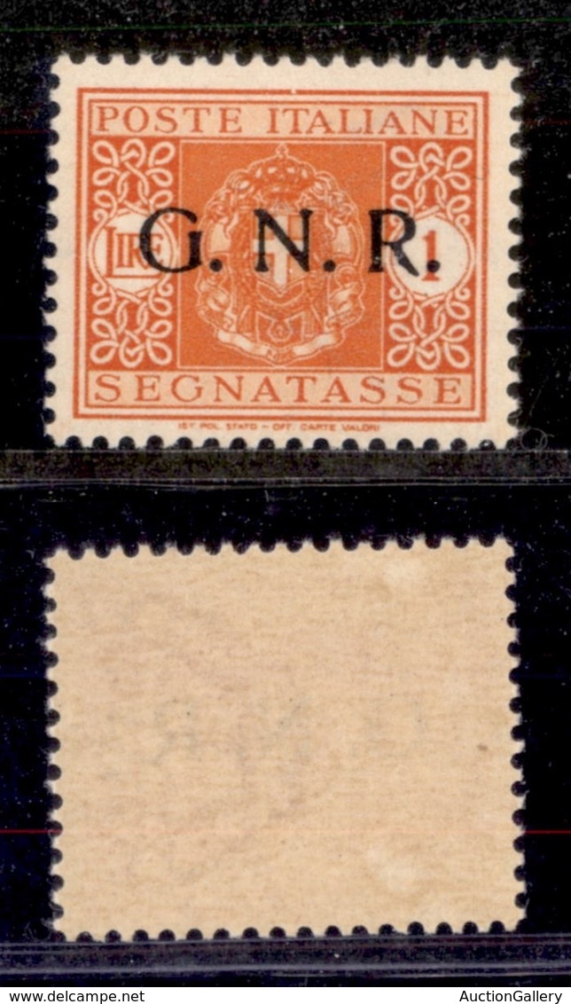 REPUBBLICA SOCIALE - GNR VERONA - 1944 - Segnatasse - 1 Lira (55) - Gomma Integra (100) - Other & Unclassified