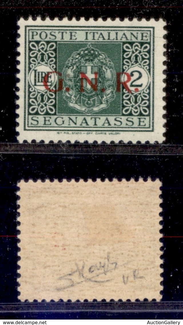 REPUBBLICA SOCIALE - GNR VERONA - 1944 - Segnatasse - 2 Lire (56) - Gomma Originale - Raybaudi (80) - Sonstige & Ohne Zuordnung