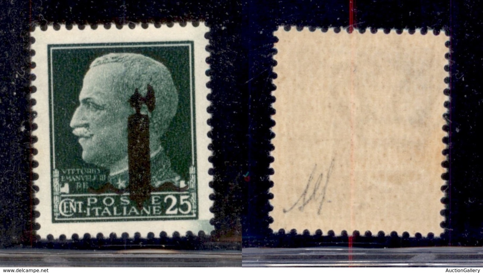 REPUBBLICA SOCIALE - PROVVISORI - 1944 - Verona - 25 Cent (490A) Con Fascio Nero - Gomma Integra (220) - Other & Unclassified