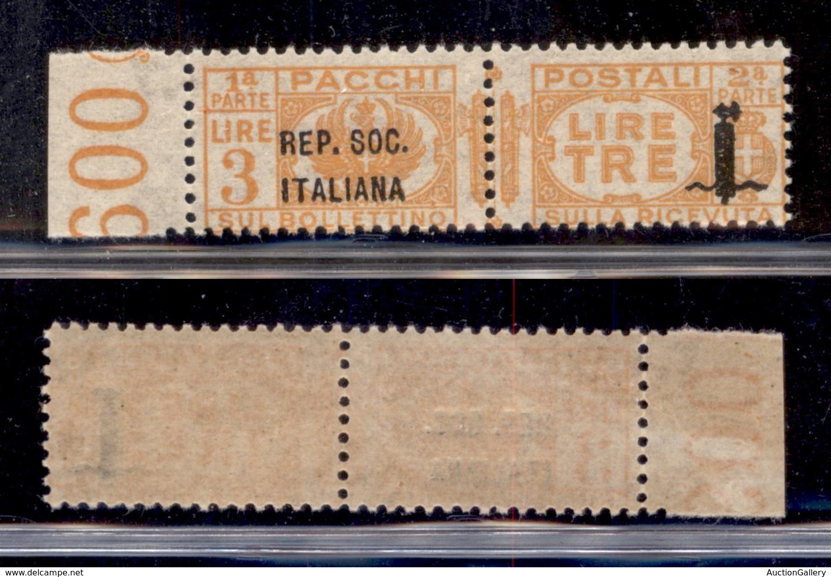 REPUBBLICA SOCIALE - SERVIZI - 1944 - Pacchi Postali - 3 Lire (44) Bordo Foglio - Gomma Integra (175) - Sonstige & Ohne Zuordnung