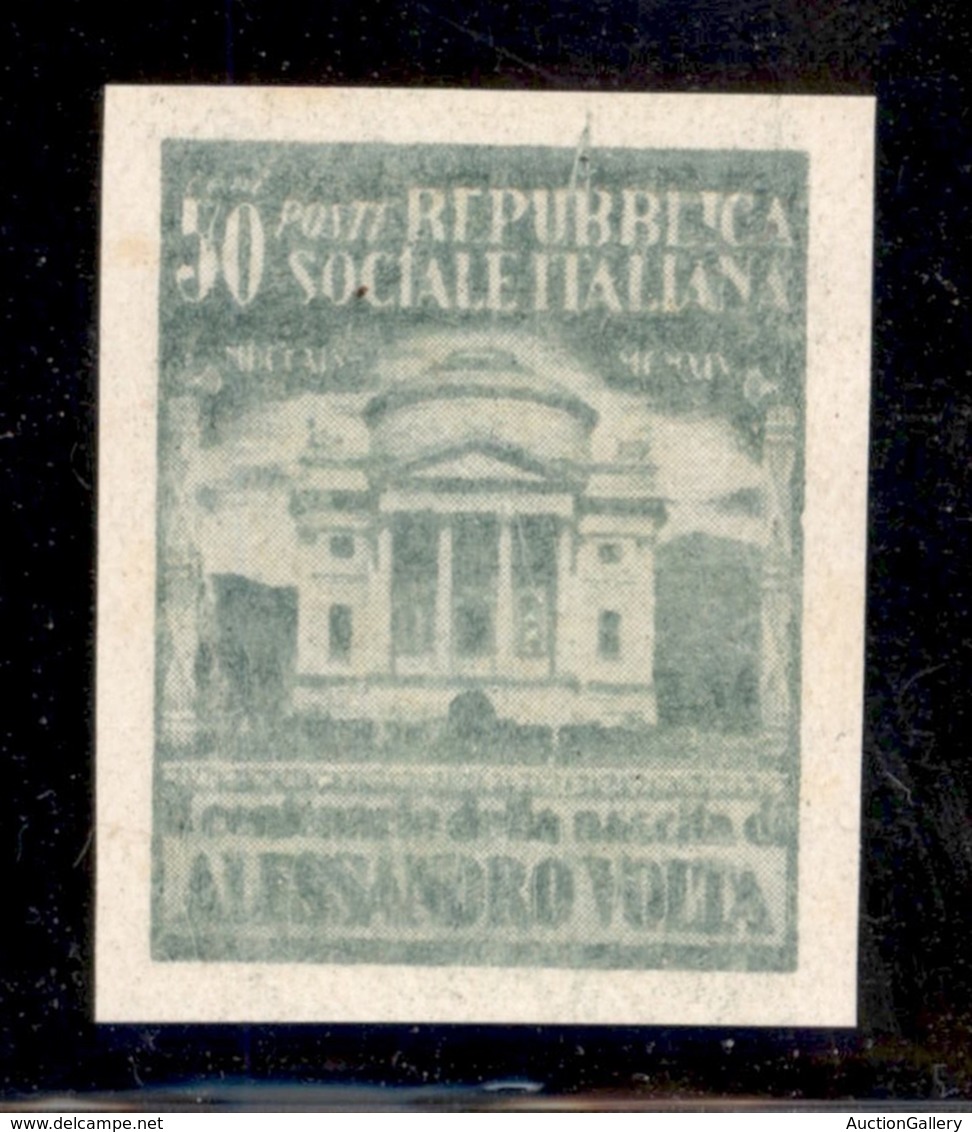 REPUBBLICA SOCIALE - SAGGI - 1945 - Saggi - Volta - 50 Cent Verde Chiaro (Unificato 513A) Non Dentellato - Senza Gomma - Autres & Non Classés