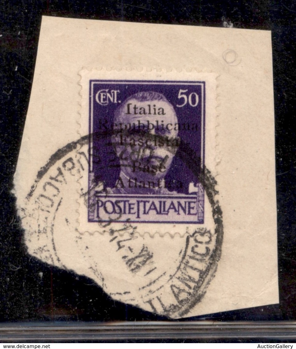 LOCALI - BASE ATLANTICA - 1943 - 50 Cent (11) Usato Su Frammento - I Di Italia Diverso - Other & Unclassified