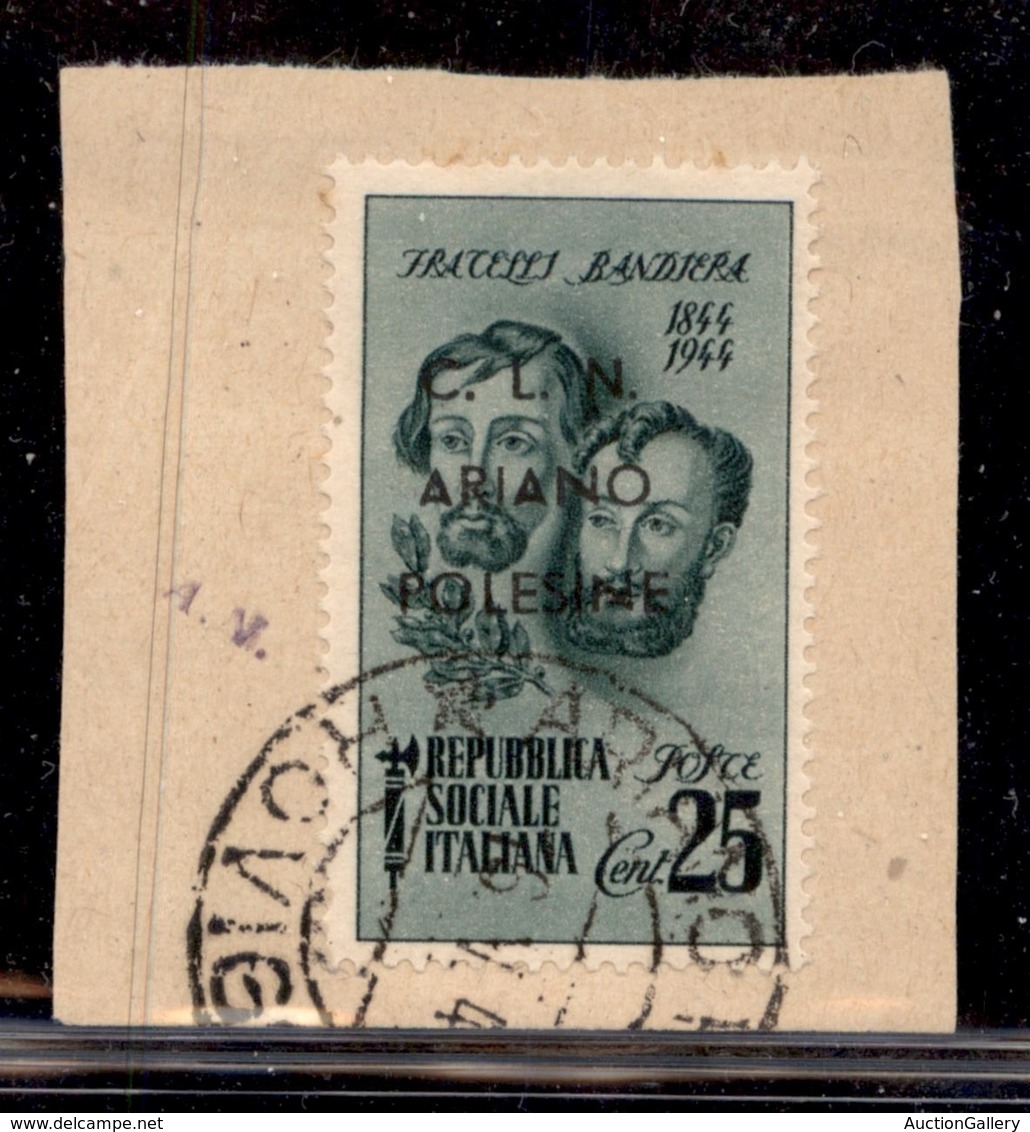 LOCALI - ARIANO POLESINE - 1945 - 25 Cent Bandiera (Errani 44) Usato Su Frammento - Other & Unclassified