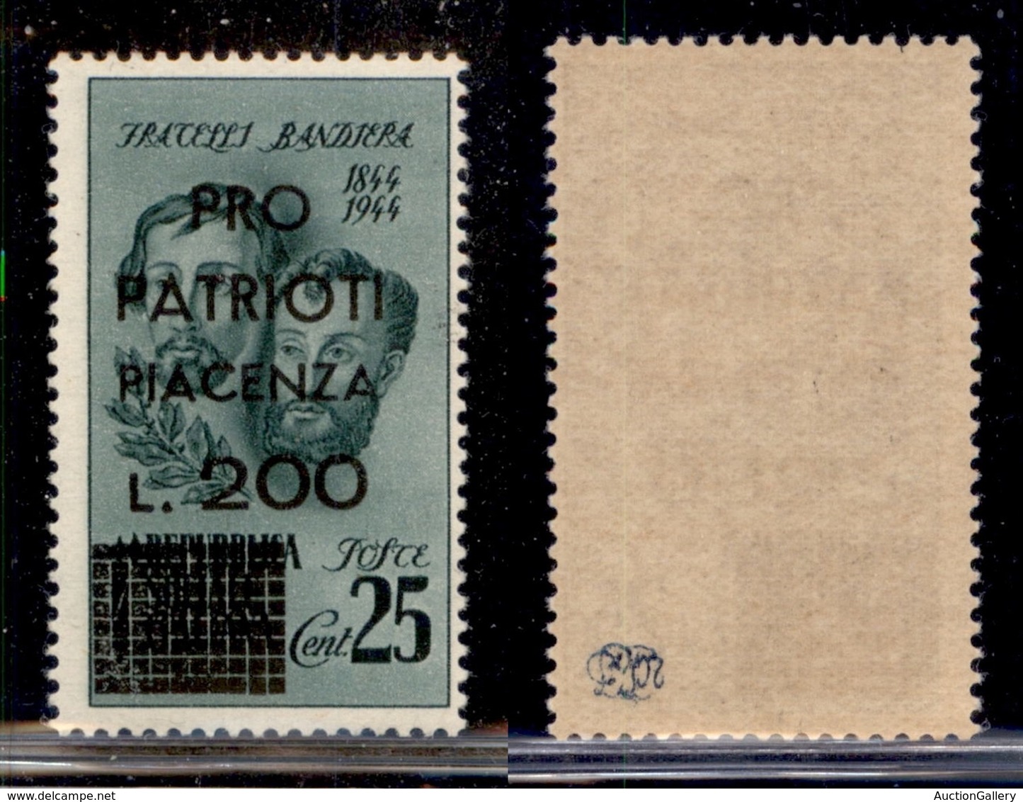 LOCALI - PIACENZA - 1945 - 200 Lire Su 25 Cent Bandiera (Errani 99) - Gomma Integra - Andere & Zonder Classificatie