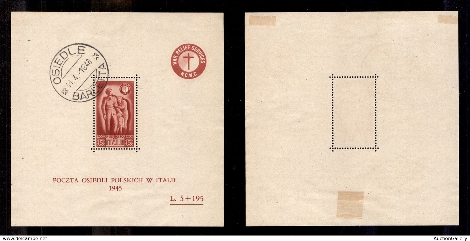 LOCALI - CORPO POLACCO - 1946 - Foglietti - 5 Lire + 195 (4) Usato - Osiedle 11.4.46 - Other & Unclassified