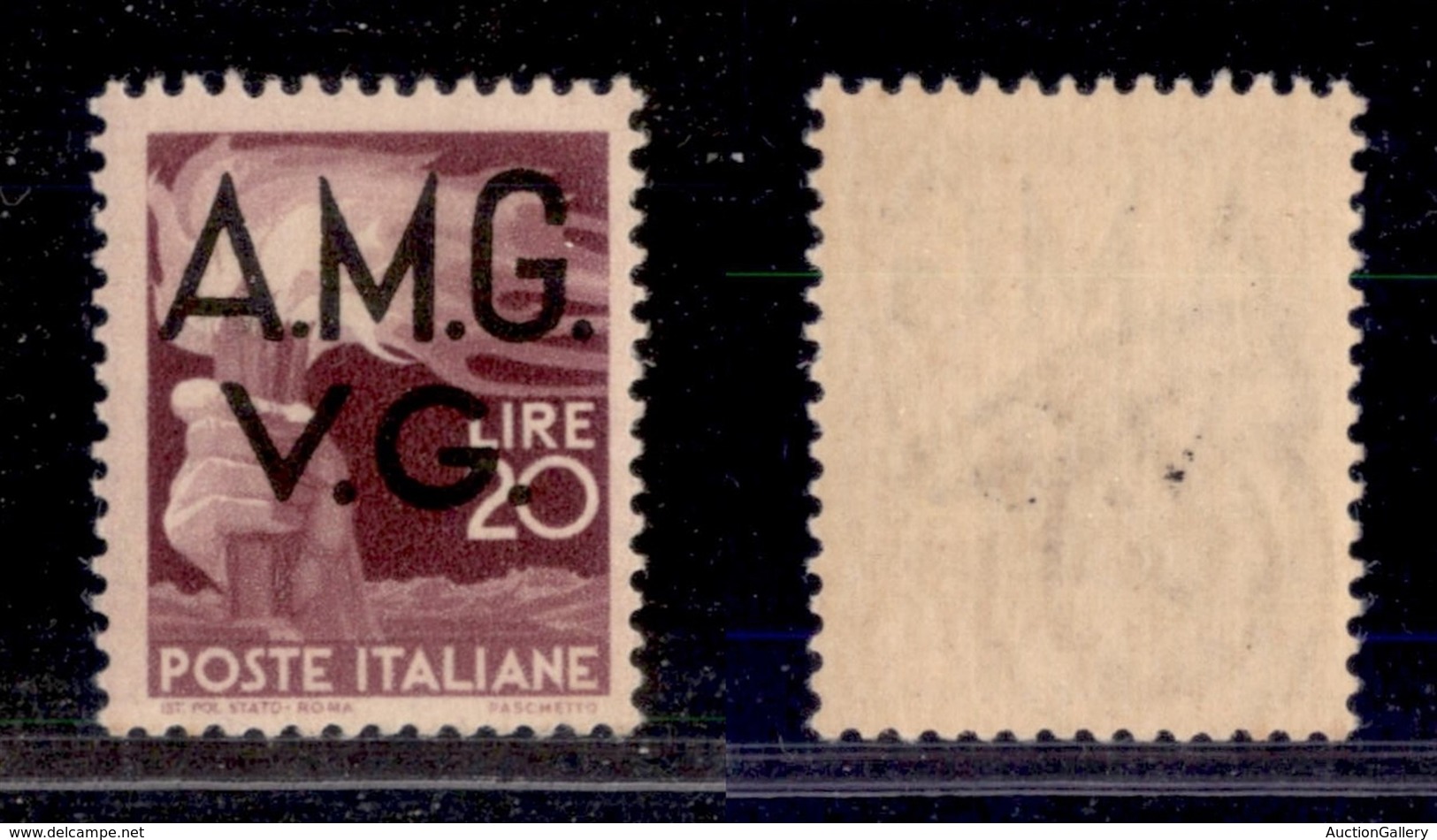 AMGVG - TRIESTE - LITORALE - AMGVG - Trieste - 1947 - 20 Lire Democratica (18) - Gomma Integra - Sonstige & Ohne Zuordnung