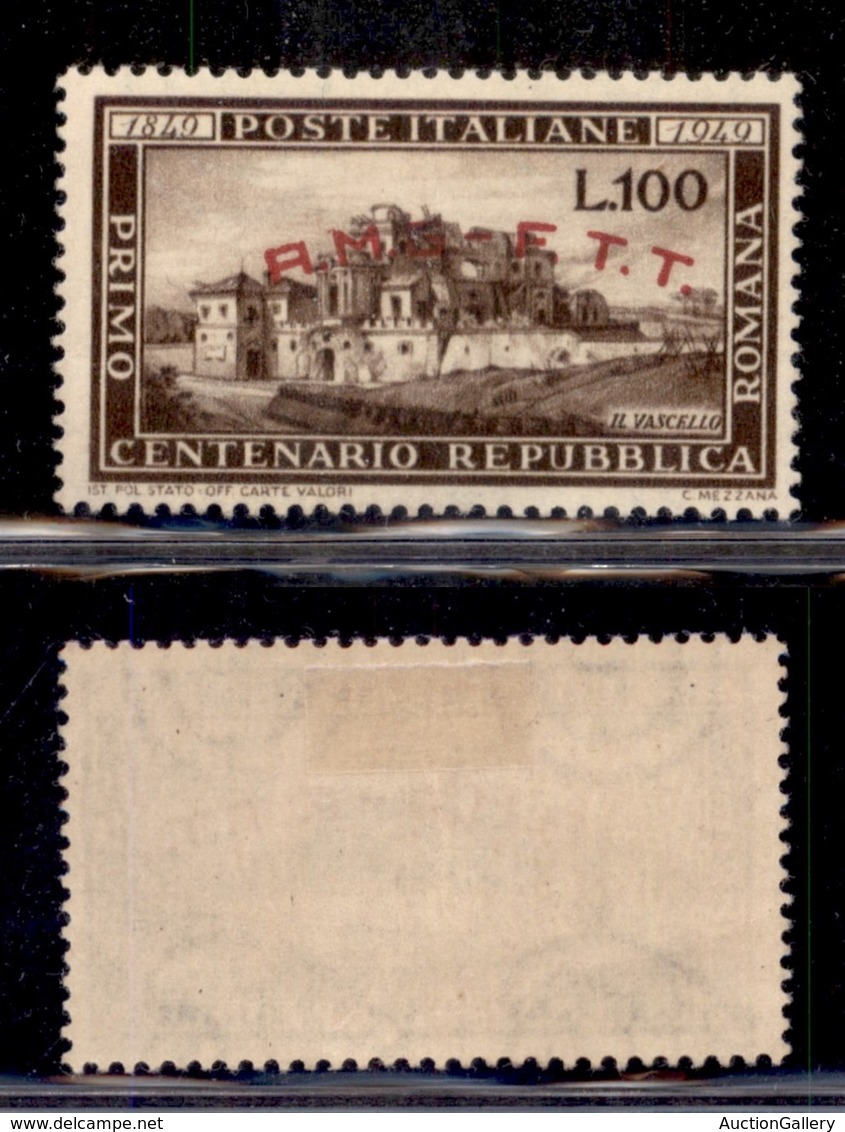 AMGVG - TRIESTE - LITORALE - TRIESTE A - 1949 - 100 Lire Repubblica Romana (41) - Gomma Originale (45) - Sonstige & Ohne Zuordnung