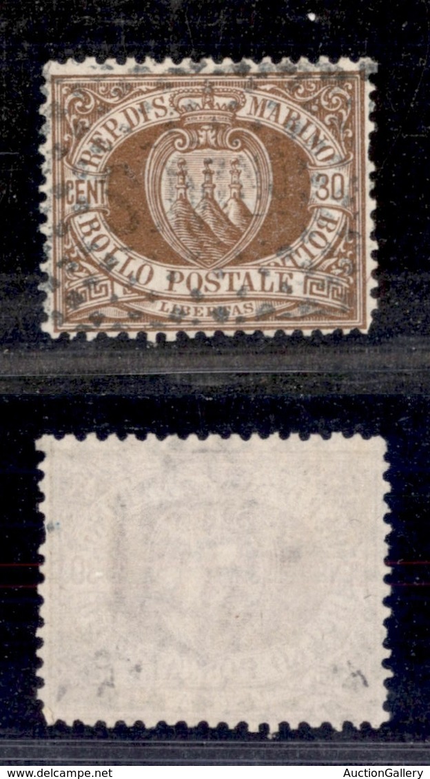 SAN MARINO - 1877 - 30 Cent (6) - Usato (160) - Autres & Non Classés