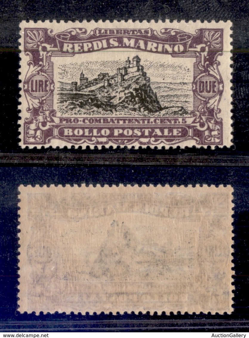 SAN MARINO - 1918 - Pro Combattenti - 2 Lire + 5 Cent (61) - Gomma Integra - Andere & Zonder Classificatie