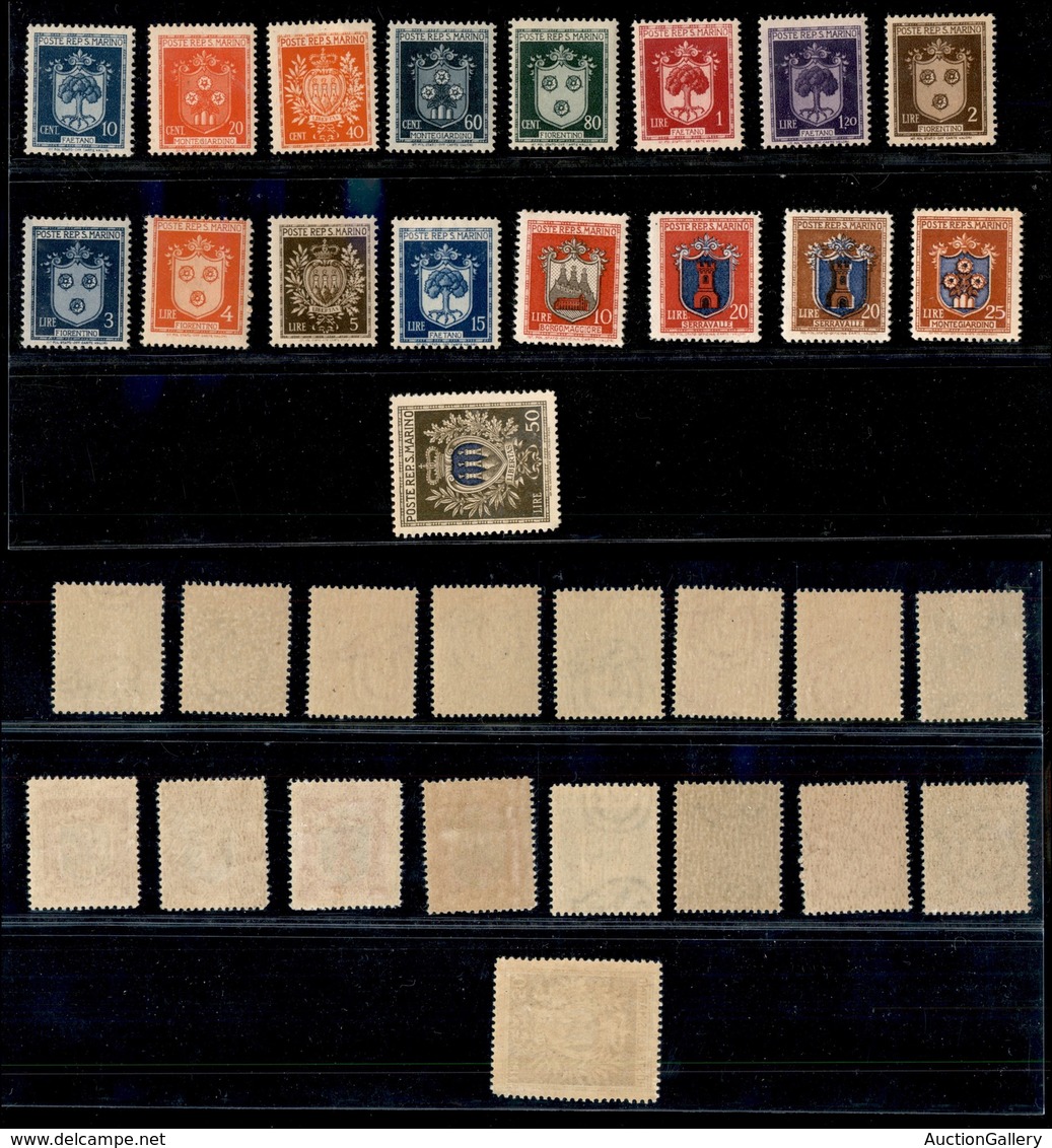 SAN MARINO - 1945/1946 - Stemmi (279/295) - Serie Completa - Gomma Integra (120) - Other & Unclassified