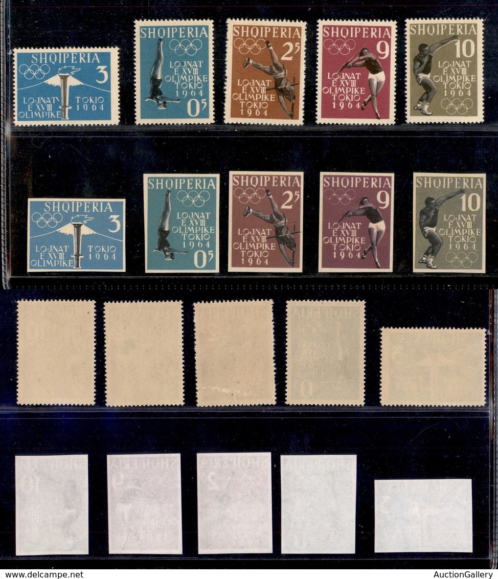 EUROPA - ALBANIA - 1962 - Olimpiadi Tokyo (657/661 A + B) - Serie Completa Dentellata E Non - Gomma Integra (55) - Other & Unclassified