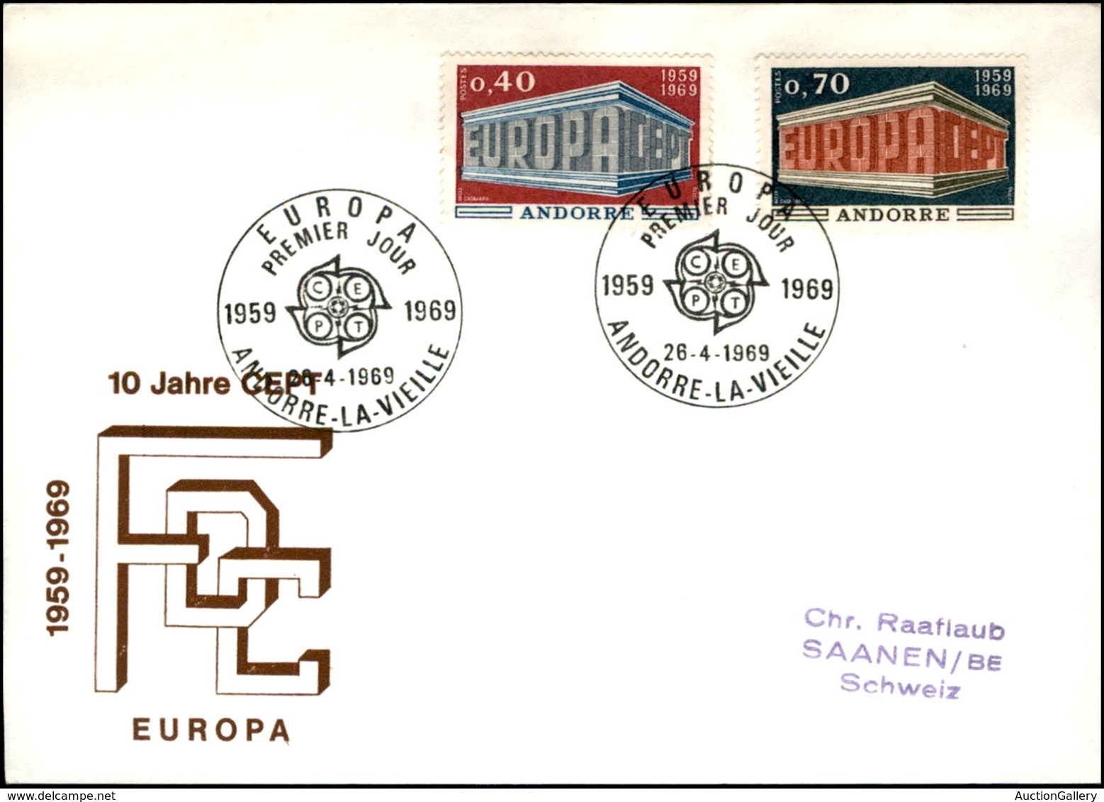 EUROPA - ANDORRA FRANCESE - Europa Cept (214/215) - Serie Completa - FDC 26.4.69 - Andere & Zonder Classificatie