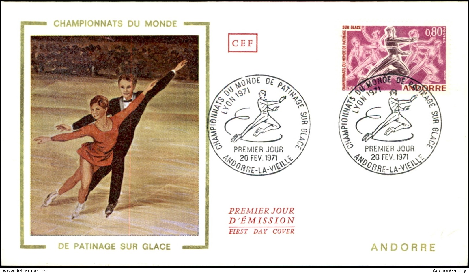 EUROPA - ANDORRA FRANCESE - 0,80 Fr Pattinaggio (229) - FDC 20.2.71 - Other & Unclassified