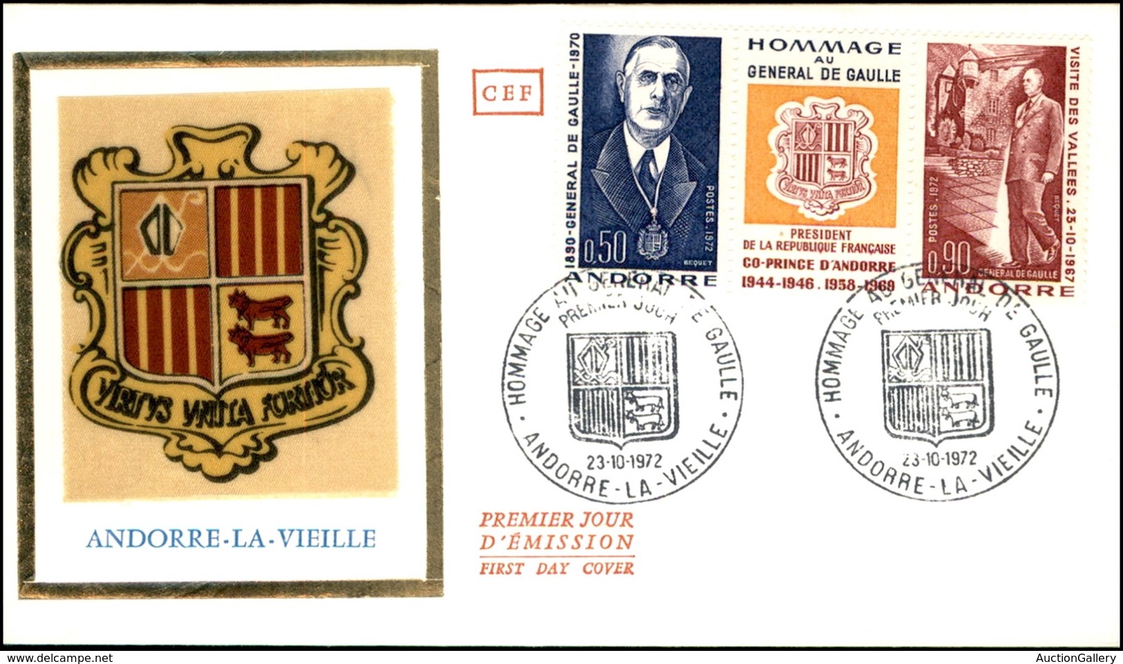 EUROPA - ANDORRA FRANCESE - De Gaulle (245/246) - Serie Completa - FDC 23.10.72 - Andere & Zonder Classificatie