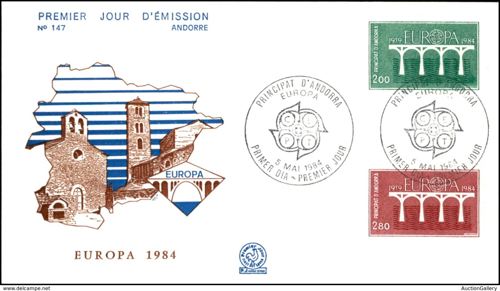 EUROPA - ANDORRA FRANCESE - Europa Cept (350/351) - Serie Completa - FDC 5.5.84 - Sonstige & Ohne Zuordnung