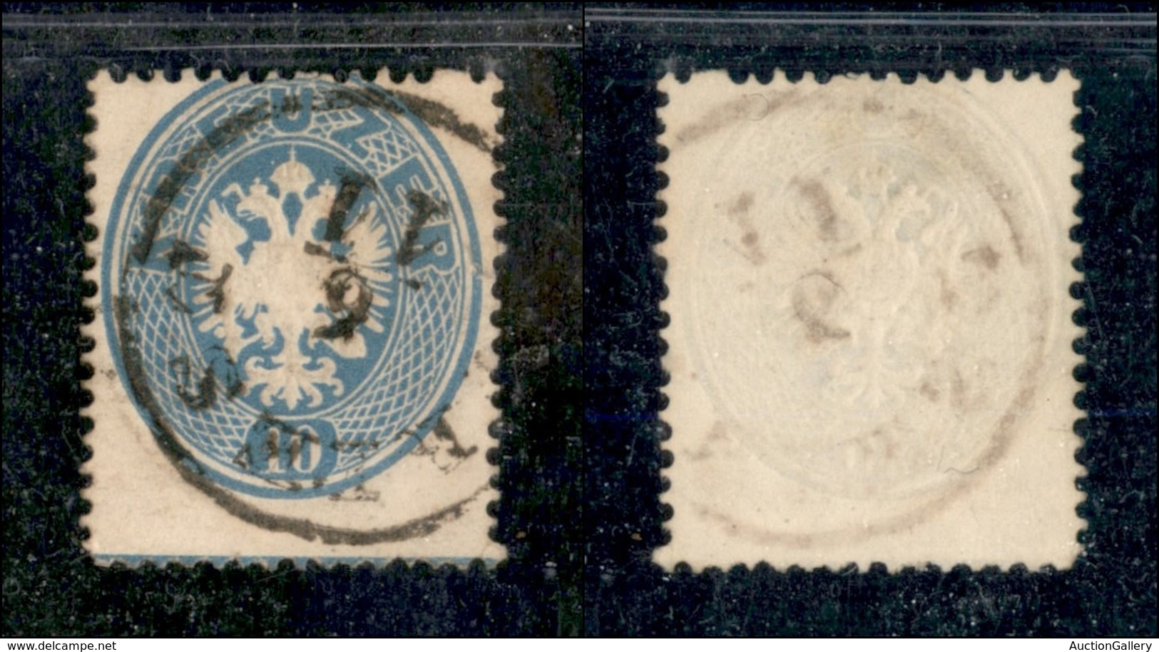 EUROPA - AUSTRIA - 1863 - 10 Kreuzer (25) Usato - Dentellatura Orizzontale Spostata E Riga Di Colore Da Bordo Foglio In  - Andere & Zonder Classificatie