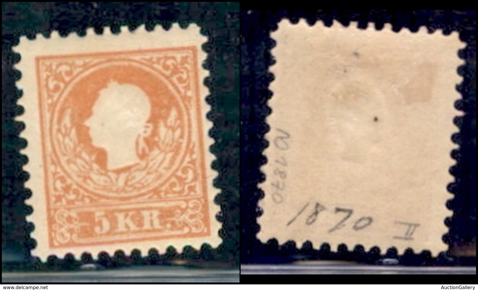 EUROPA - AUSTRIA - 1870 - Ristampe - 5 Kreuzer (13/II) - Gomma Originale - Other & Unclassified