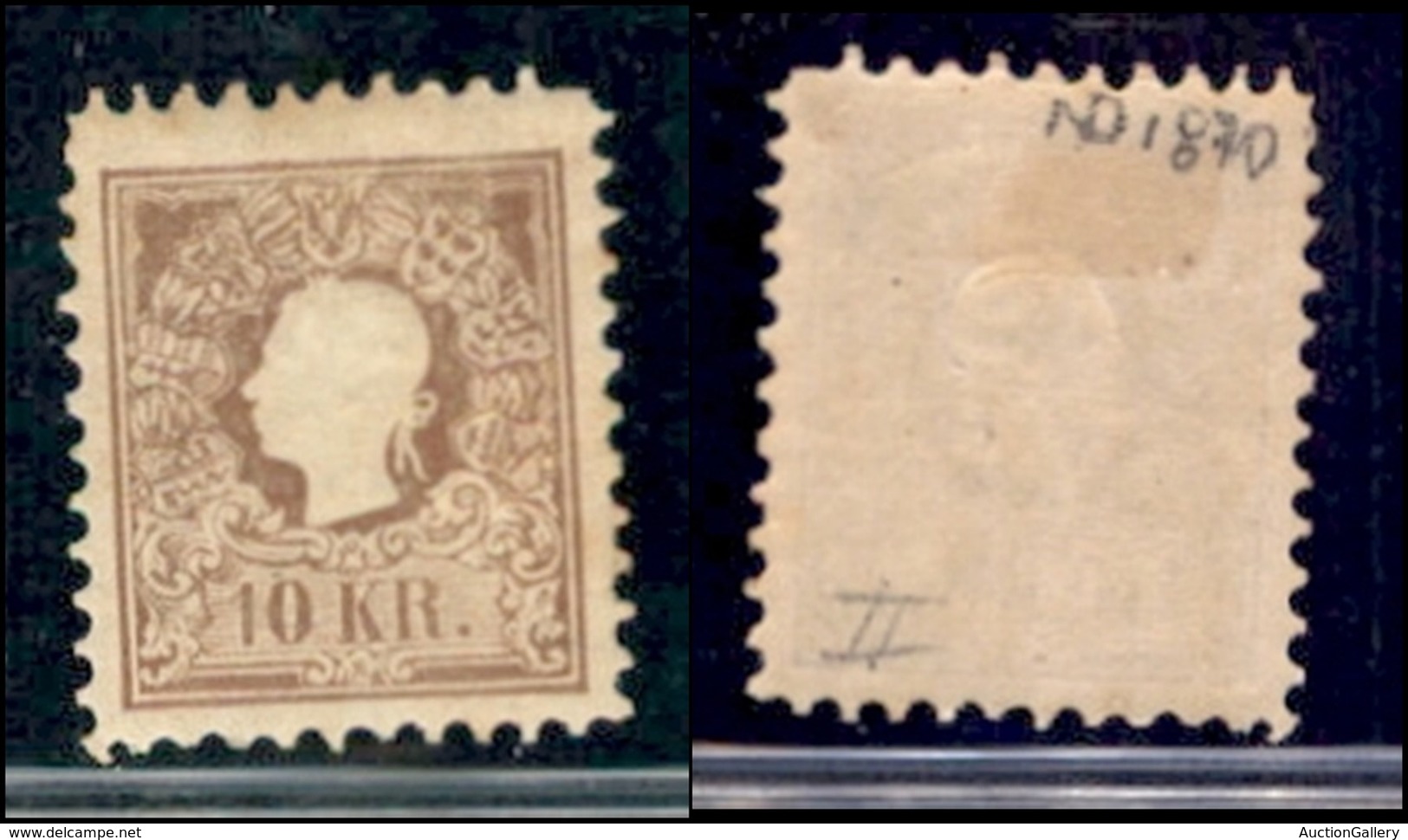EUROPA - AUSTRIA - 1870 - Ristampe - 10 Kreuzer (14/II) - Gomma Originale - Autres & Non Classés