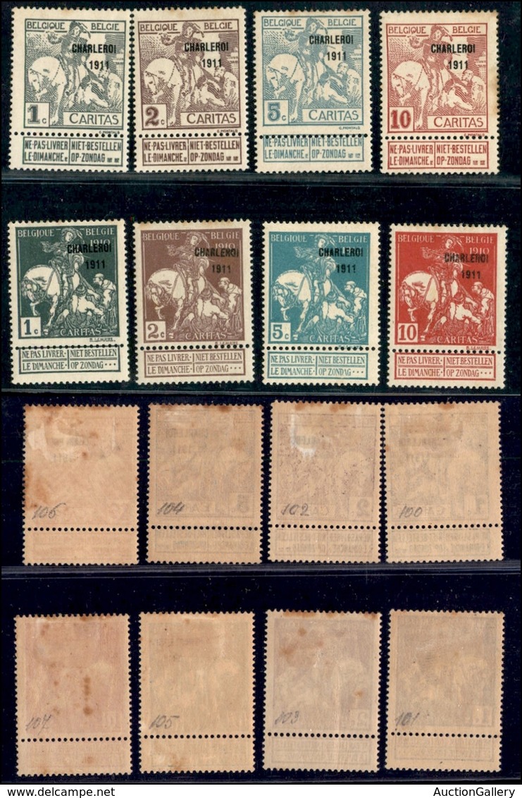 EUROPA - BELGIO - 1911 - Charleroi (81II/88II) - Serie Completa - Gomma Originale - Ingiallimenti - Da Esaminare - Other & Unclassified