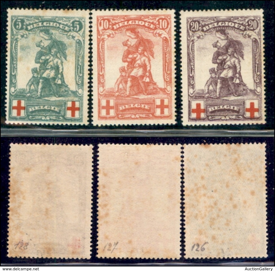 EUROPA - BELGIO - 1914 - Croce Rossa (104/106) - Serie Completa - Gomma Originale - Qualche Ingiallimento - Da Esaminare - Andere & Zonder Classificatie