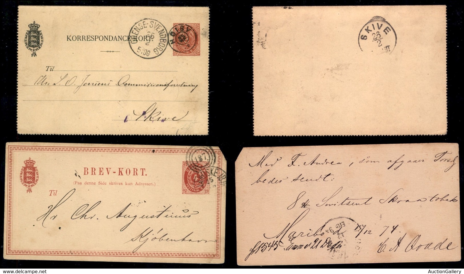 EUROPA - DANIMARCA - 1874/1890 - Un Intero Postale + Un Biglietto Postale Del Periodo Usati - Other & Unclassified