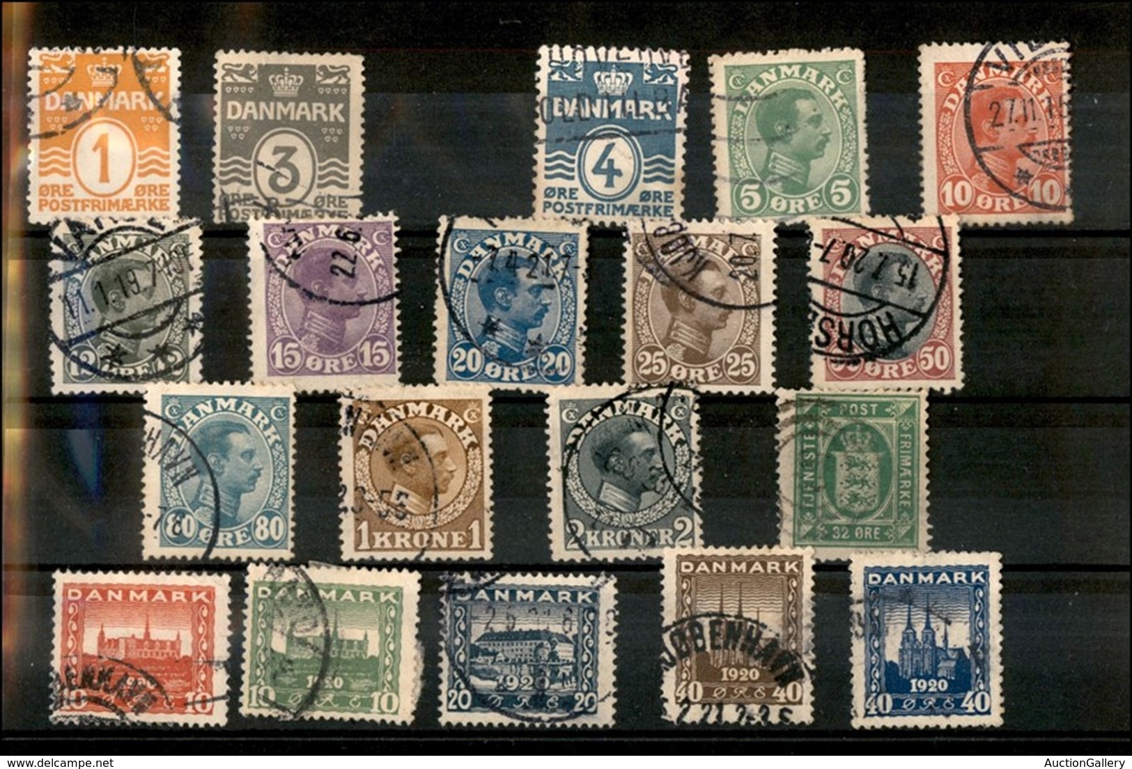 EUROPA - DANIMARCA - 1905/1920 - Cartoncino Con 19 Valori Del Periodo - Usati - Other & Unclassified