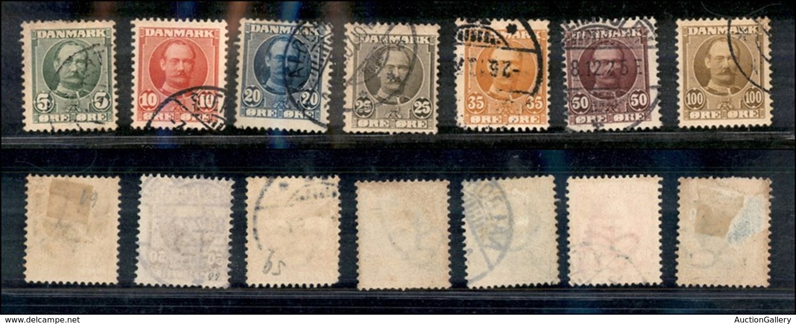EUROPA - DANIMARCA - 1907/1912 - Re Federico VIII (53/59) - Serie Completa Usata - Autres & Non Classés